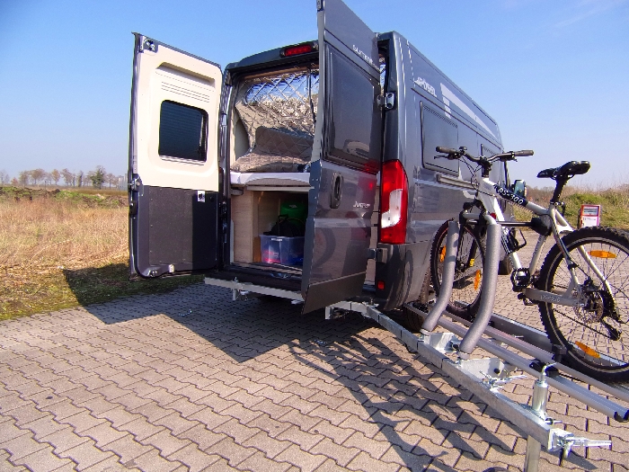 SMV Swing Carry E- Bike Fahrradträger schwenkbar u. hochklappbar- spez. für VW T5 Bj. 2003-, ohne AHK