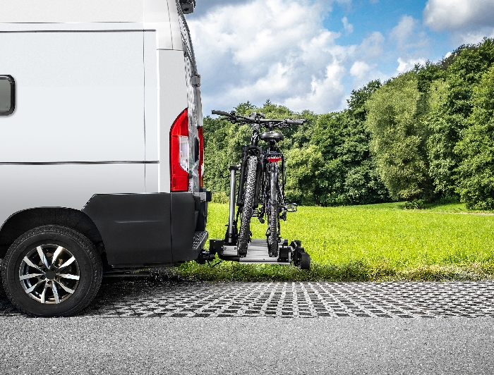 EUFAB Fahrradträger SD260, ausziehbar, f. 2 Fahrräder für d. Anhängerkupplung AHK Heckträger für E-Bike Elektrofahrrad