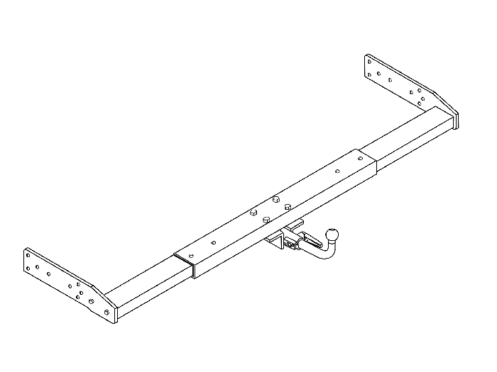 Anhängerkupplung Wohnmobil BOSStow AHK für 05, hor. abnehmbar, variabel (790-1420mm Rahmenbreite) für Ford mit vorh. tragfähige Rahmenverl. Typ LB 140- D 14,5kN.