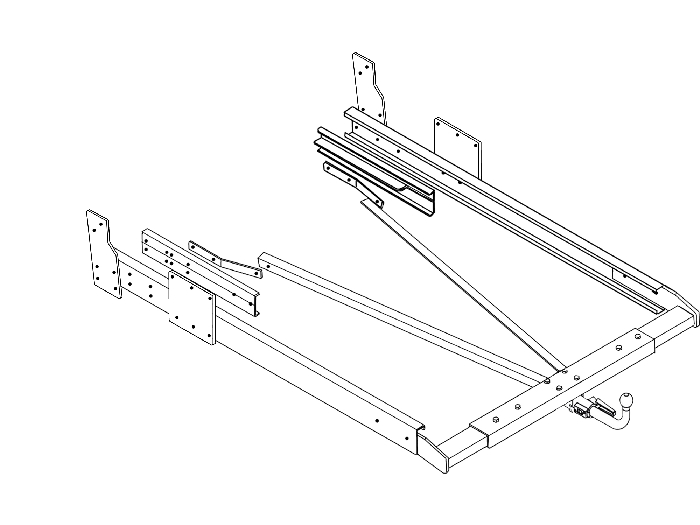 Anhängerkupplung Wohnmobil BOSStow für Ford Transit FT120 u. FT150 (Radstand 2835mm)- Bj.1986-2000, Typ 01 hor. abnehmbar inklusiv Rahmenverlängerung 2000mm