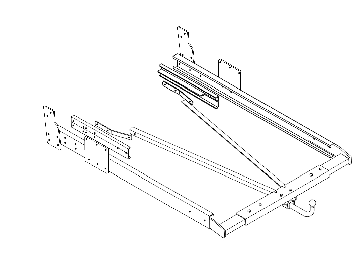 Anhängerkupplung Wohnmobil BOSStow für Ford Transit FT120 u. FT150 (Radstand 2835mm)- Bj.1986-2000, Typ 01 feststehend inklusiv Rahmenverlängerung 2000mm