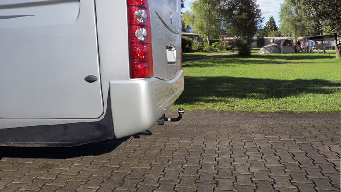 Anhängerkupplung Wohnmobil BOSStow für Mercedes Sprinter 3er/ VW LT 28-35 Bj. 1995-2005, Typ 01 feststehend inklusiv Rahmenverlängerung 2000mm