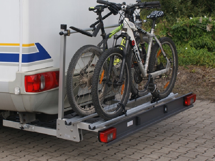 ALUTRANS Premium Wohnmobil Fahrradträger für 2 Fahrräder o. E-Bike spez. für Peugeot Boxer 230/244 Bj. 1994-2006 ohne AHK