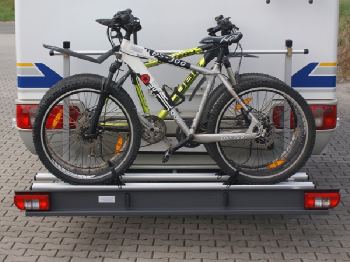 ALUTRANS Premium Wohnmobil Fahrradträger für 2 Fahrräder o. E-Bike spez. für Peugeot Boxer 230/244 Bj. 1994-2006 ohne AHK