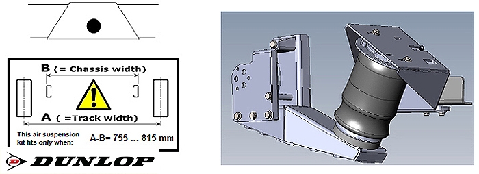 ALKO (AL-KO)- Chassis- 2011- Standard Radaufnahme- ohne ALC Level Control, Einzelachse- Breitspur, Zweikreis Zusatz-Luftfederanlage, syst. LF3, inkl Montage