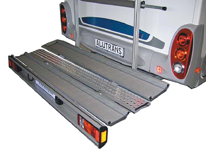 ALUTRANS Premium 2 Roller/ Motorradträger, 150kg spez. für VW Crafter 3er Bj. 2006-2018, o. AHK, max. Fzg Länge 5,93m