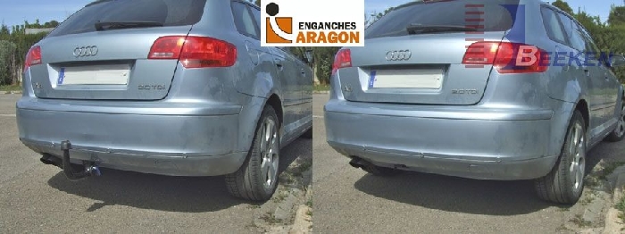 Anhängerkupplung für Audi-A3 5-Türer Sportback incl. Quattro, Baureihe 2004-2008 V-abnehmbar