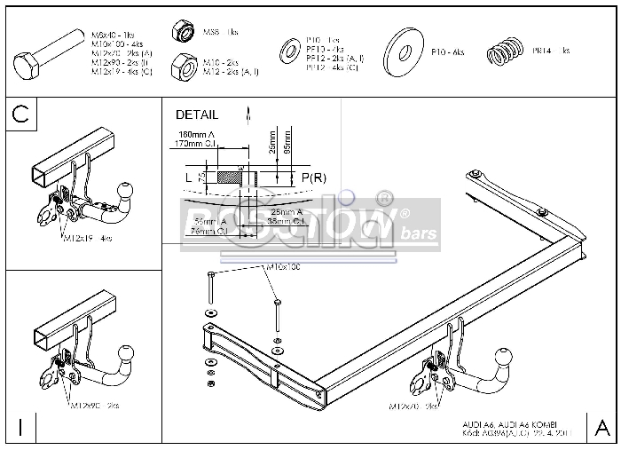 Anhängerkupplung für Audi-A6 Avant 4F/C6, Baureihe 2009-2011 &ndash; Bild 2 von 2