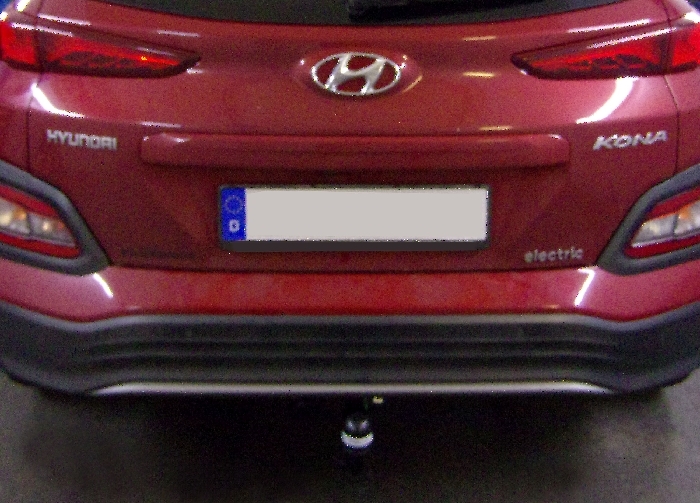 Anhängerkupplung für Hyundai-Kona Elektro mit Anhängelastfreigabe ab Werk, Fzg. mit E-satz Vorbereitung, Baureihe 2018-2023 V-abnehmbar