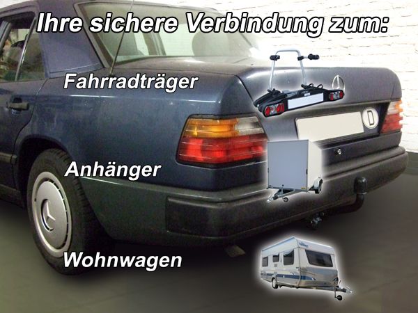 Anhängerkupplung für Mercedes-E-Klasse Lim. /Coupé/ Cabrio W 124, inkl. 4x4, 4-Matic, Baureihe 1985-1993 starr