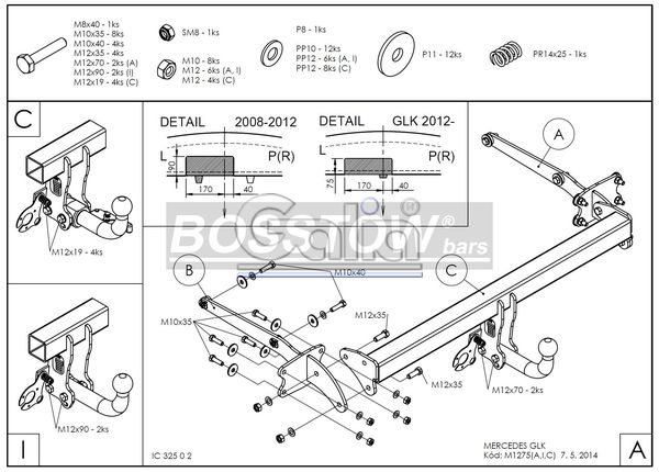 Anhängerkupplung für Mercedes-GLK X204, Baureihe 2008- starr