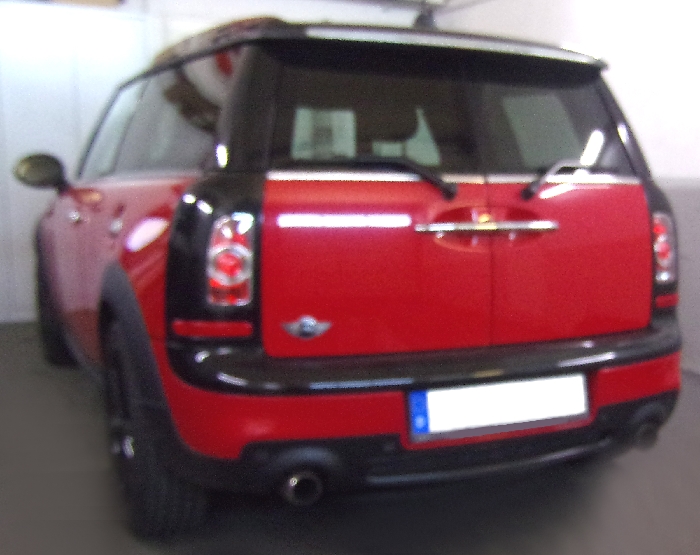 Anhängerkupplung für MINI-Clubman Kombi R55 Cooper S Clubman, Fzg. o. Anhängelastfreigabe, nur für Heckträgerbetrieb, Montage nur bei uns im Haus, Baureihe 2010-2014 V-abnehmbar