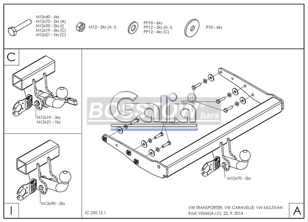 Anhängerkupplung für VW-Transporter T5, Kasten Bus Kombi, inkl. 4x4, Baureihe 2003-2009 starr