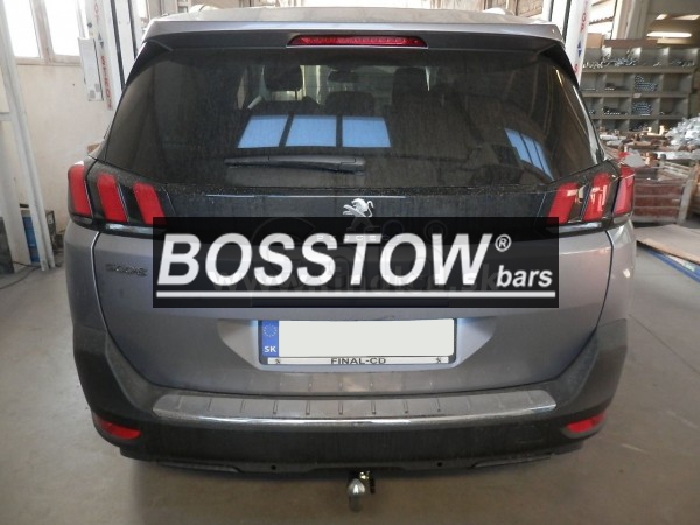 Anhängerkupplung für Peugeot-5008 Fzg. mit E- Satz Vorbereitung, f. Fzg. mit Reserverad am Boden, Baureihe 2017-2024 abnehmbar