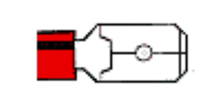 Flachsteckzunge, 2,8mm, isoliert rot, Lieferumfang 100 Stk.