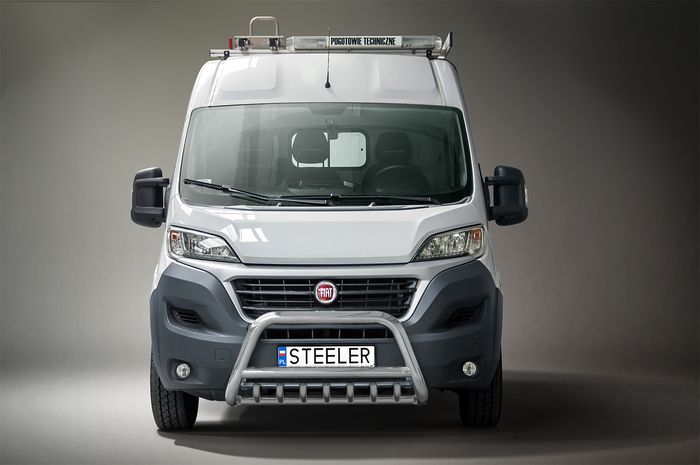 Frontschutzbügel Kuhfänger Bullfänger für Fiat Ducato 2006-2014, Steelbar QRU 70mm, schwarz beschichtet
