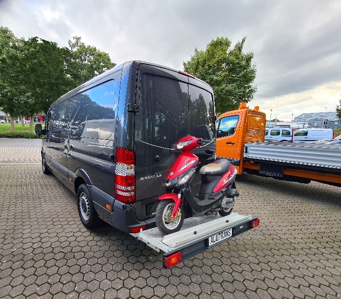 ALUTRANS KALUX 1 Roller/ Motorradträger, 200kg spez. für Mercedes Sprinter 3er Bj. 2006-2018-m-AHK, max. Fzg Länge 5,93m