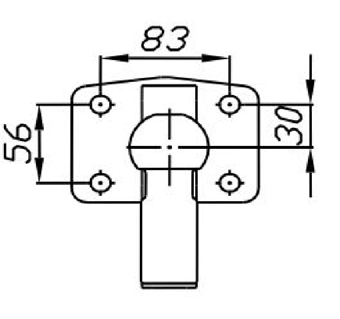 Kugelkopf- Flanschkugel-Kupplungskugel 4- Loch 30mm unter, 23,5kN