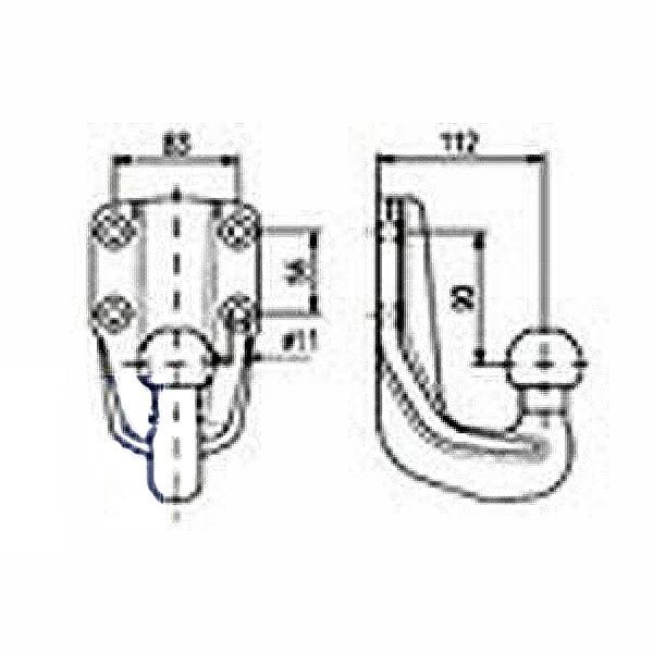 Anschraubkupplungskugel 90 mm tiefer Universal-Kugelkopf 83x56 mm f. Anhängerkupplung - Guss