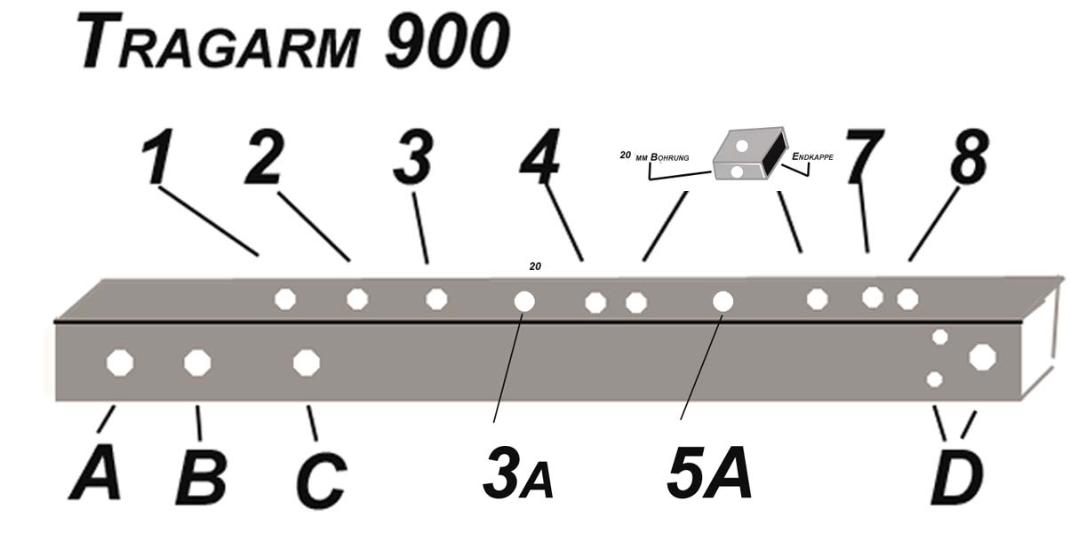 ALUTRANS Premium Tragarm 900mm