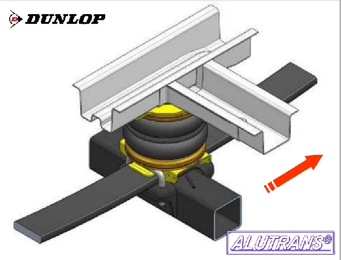 Aktion-Empfehlung: Fiat Ducato Eurochassis 244 (2002-2005), FZG. m. ABS, passende Zusatz-Luftfederung 8 Zoll Zweikreis Doppelfaltenbalg- Dunlop, ALUTRANS, syst. LF3
