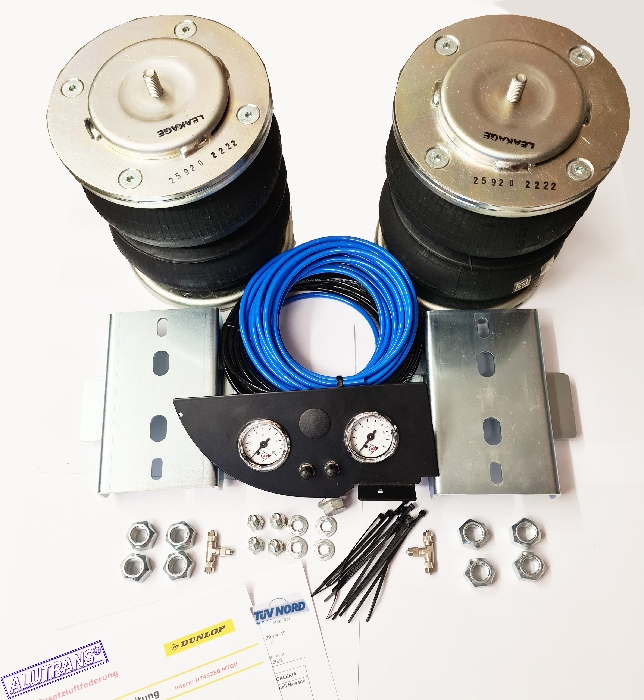 Aktion-Empfehlung: Fiat Ducato Eurochassis X250 (2006-2014), passende Zusatz-Luftfederung 8 Zoll Zweikreis Doppelfaltenbalg- Dunlop, ALUTRANS, syst. LF3