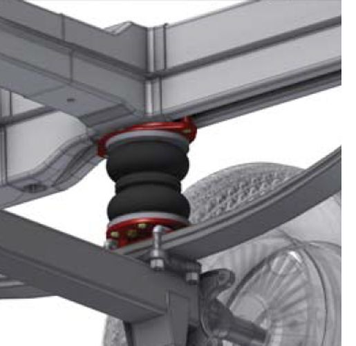 Peugeot Boxer Eurochassis X250 (2006-2014), passende Zusatz-Luftfederung 8 Zoll Heavy Zweikreis Doppelfaltenbalg- Anlage, syst. LF1
