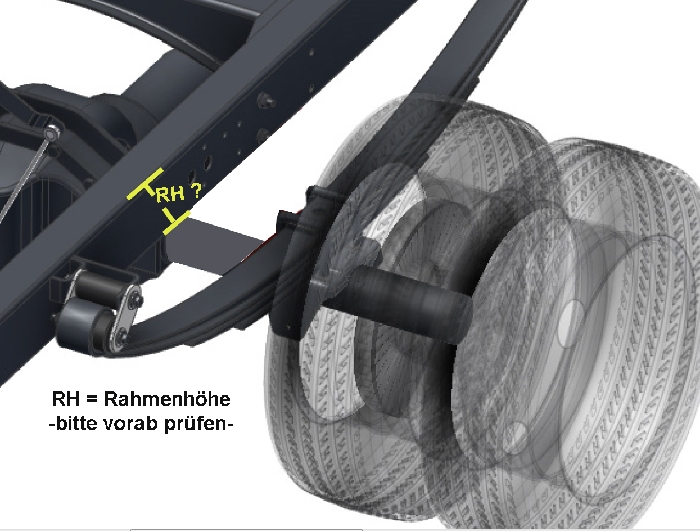 Iveco Daily 35C-50C Bj. 2006-2014, passende Zusatz-Luftfederung 8 Zoll Zweikreis Faltenbalg- Anlage, RH: 85mm, syst. LF3- zzgl. Montagekosten bei uns im Haus.