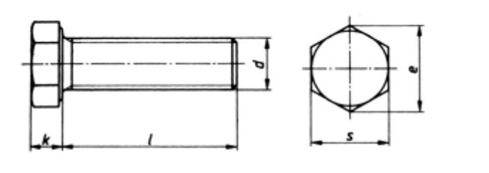 Sechskantschraube M5x20 Vollgewinde, Güte 8. 8, vz, 1 Stk.