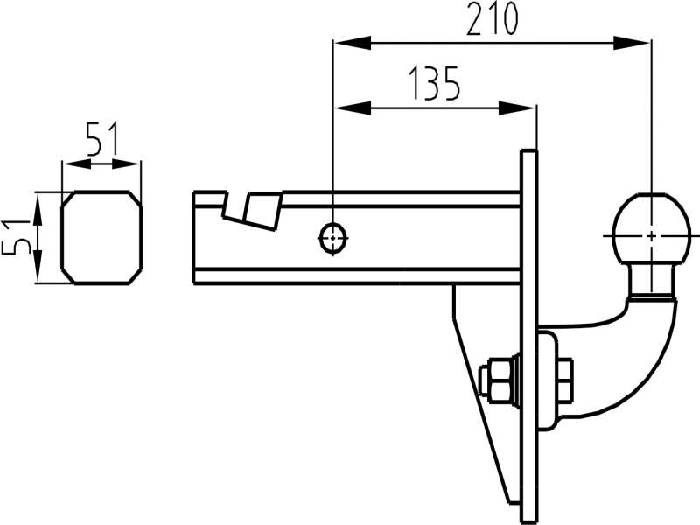 US- Einsteckadapter bis 3500 kg, höhenverstellbar Aktion, 2 Zoll