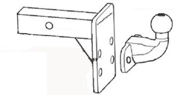 US- Einsteckadapter bis 3500kg, höhenverstellbar Westfalia/ Monoflex, 2 Zoll