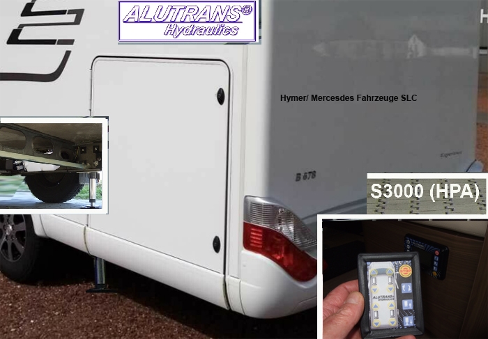 Hydraulische Hubstützen Anlage für Hymer B600 FWD SLC Bj. 2018-, ALUTRANS S3000 (PHA) Kl. 2 bis 6,5t zGG, 12V, autom. Niveauregulierung