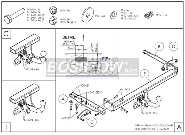 Anhängerkupplung für Opel-Insignia A Limousine, Fließheck, 4WD, Baureihe 2008- abnehmbar