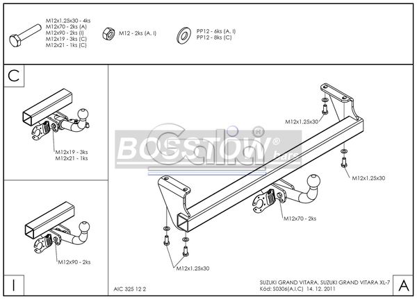 Anhängerkupplung für Suzuki-Grand Vitara 5-türig nicht Cabrio, nicht XL- 7, Baureihe 1998-2004 abnehmbar