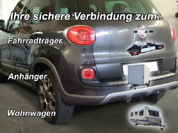 Anhängerkupplung für Fiat-500 L Living, Baureihe 2012-2017 V-abnehmbar