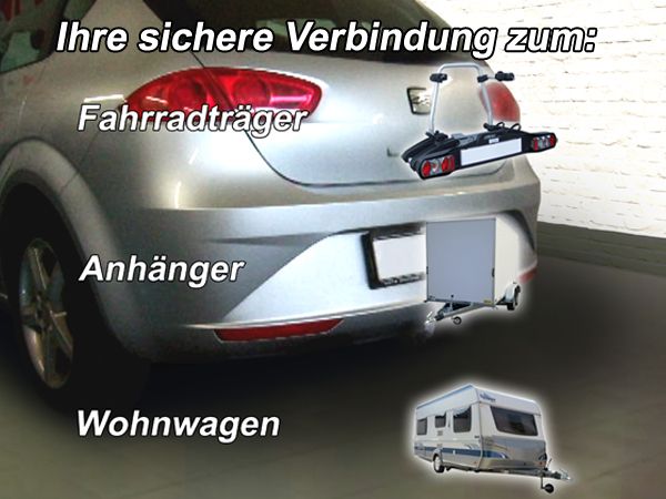 Anhängerkupplung für Seat-Leon Fließheck Typ 1P, nicht FR, FRV, Baureihe 2005-2012 starr