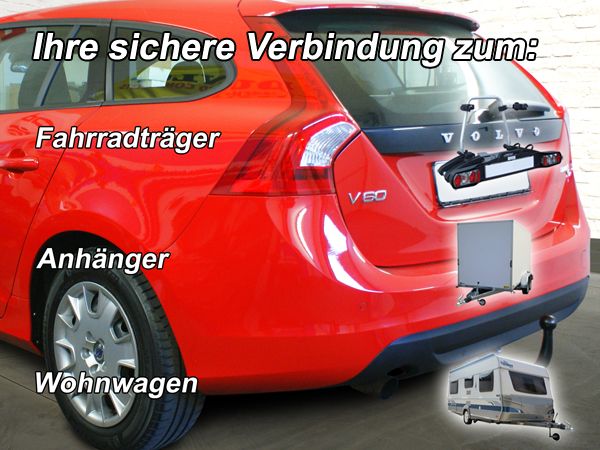 Anhängerkupplung für Volvo-V60 Kombi, Hybrid, Baureihe 2013-2018 V-abnehmbar